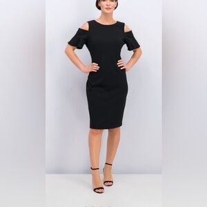 Calvin Klein Black Cold Shoulder Sheath Dress sz 6